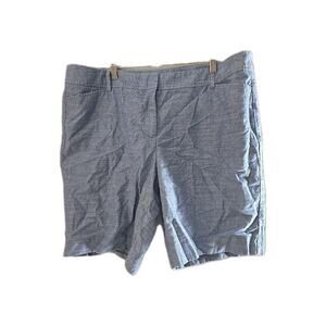 Talbots Heather‎ Blue Chino Pockets High Waisted Perfect Shorts Womans Size 16P